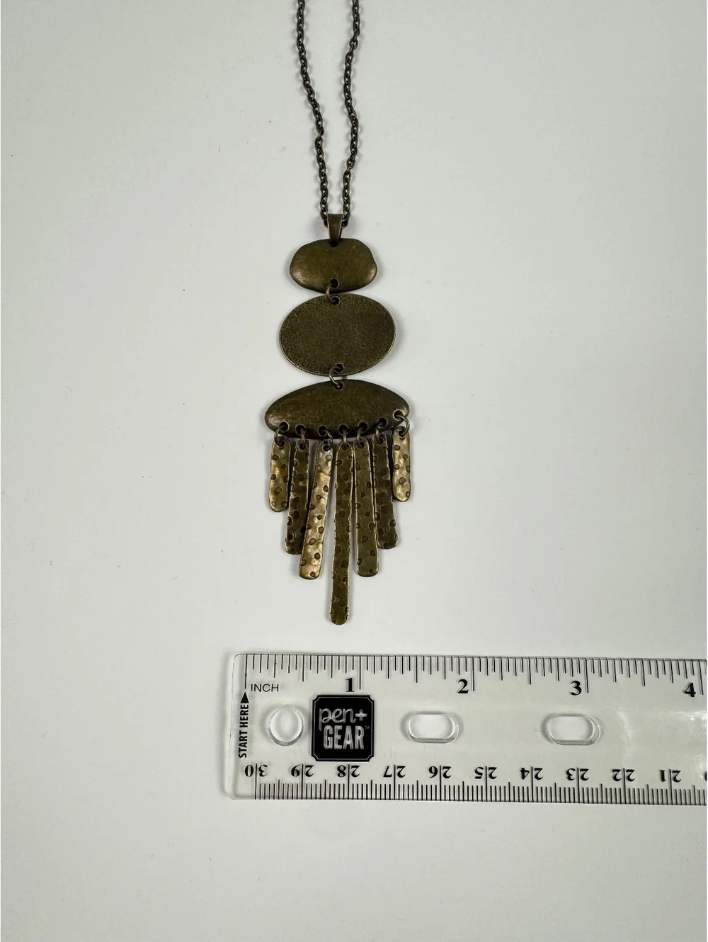 Fashion Jewelry Brass Toned Oval Women's Necklace